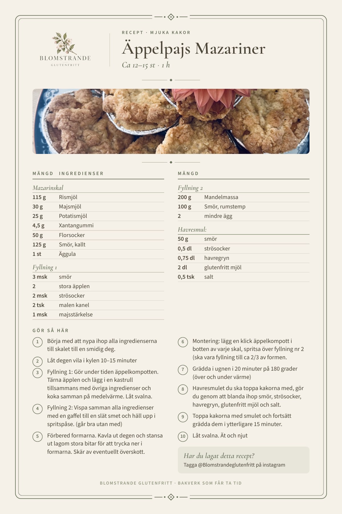 Äppelpajs mazariner, recept