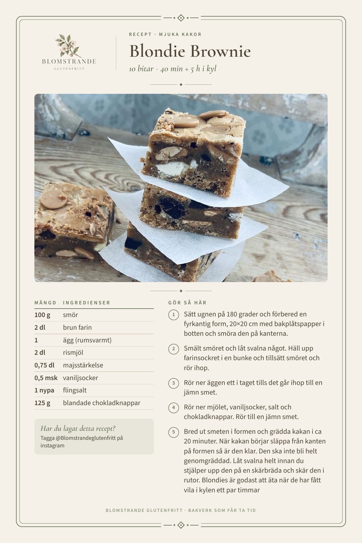 Blondie Brownie, recept