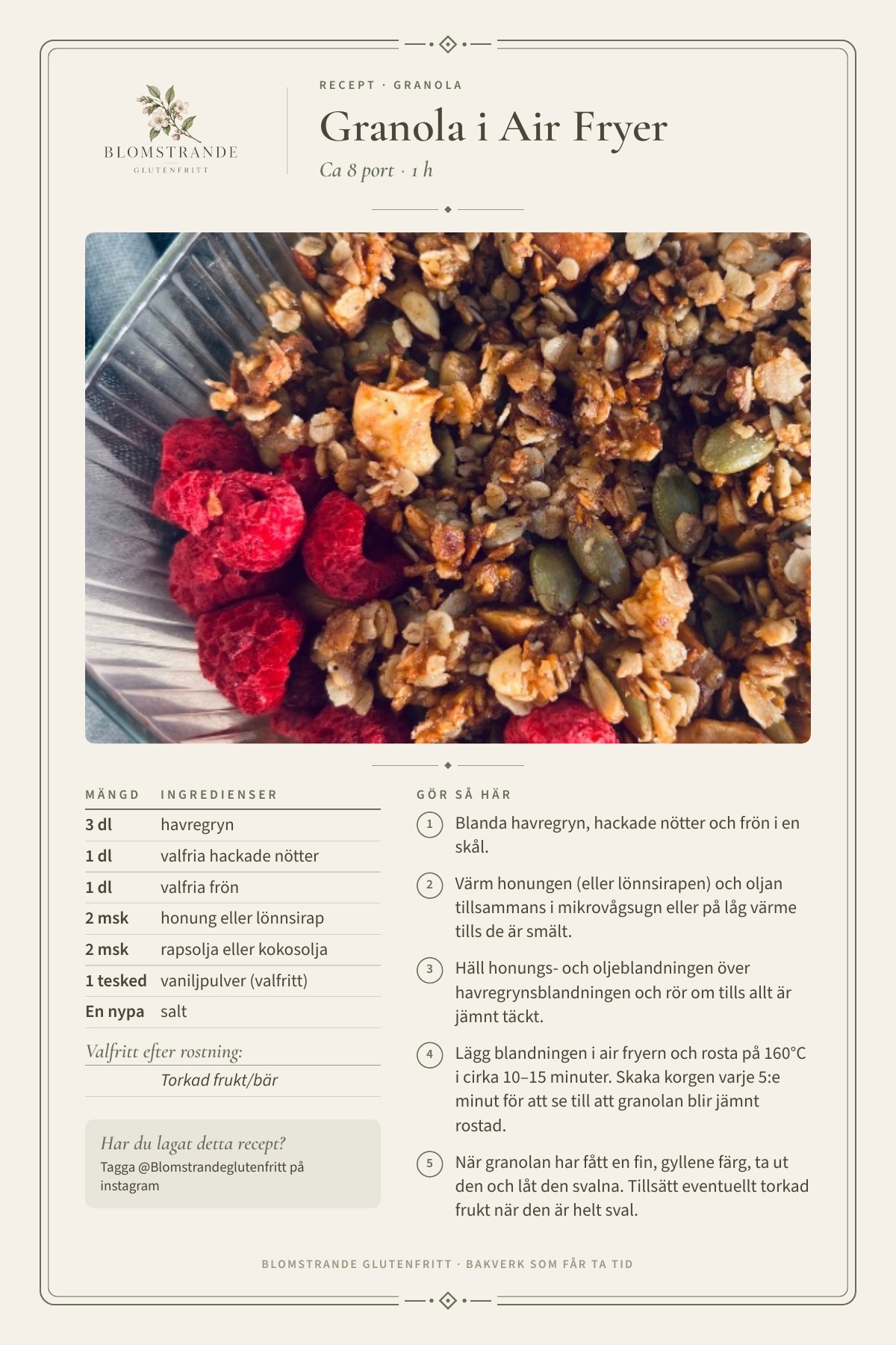 Granola i Air Fryer, recept