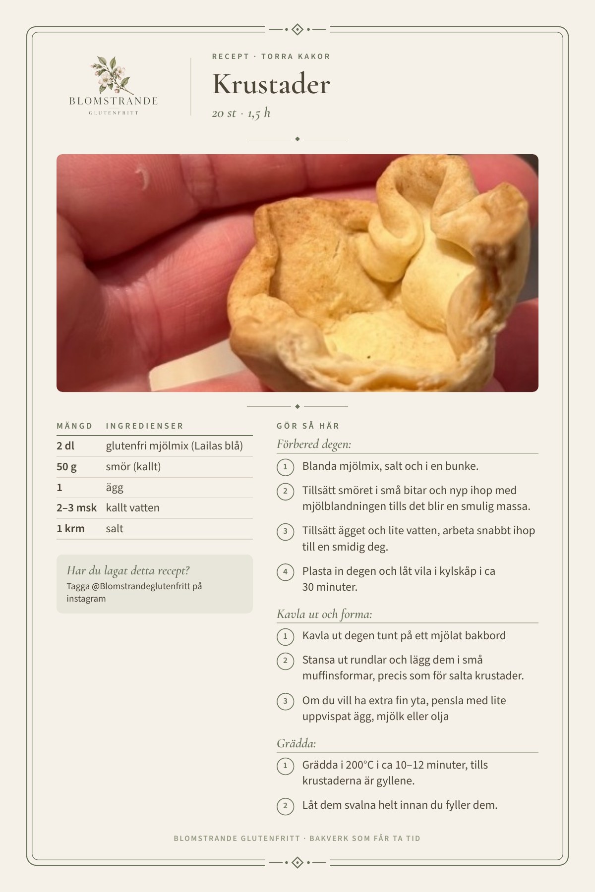 Grundrecept krustader, recept