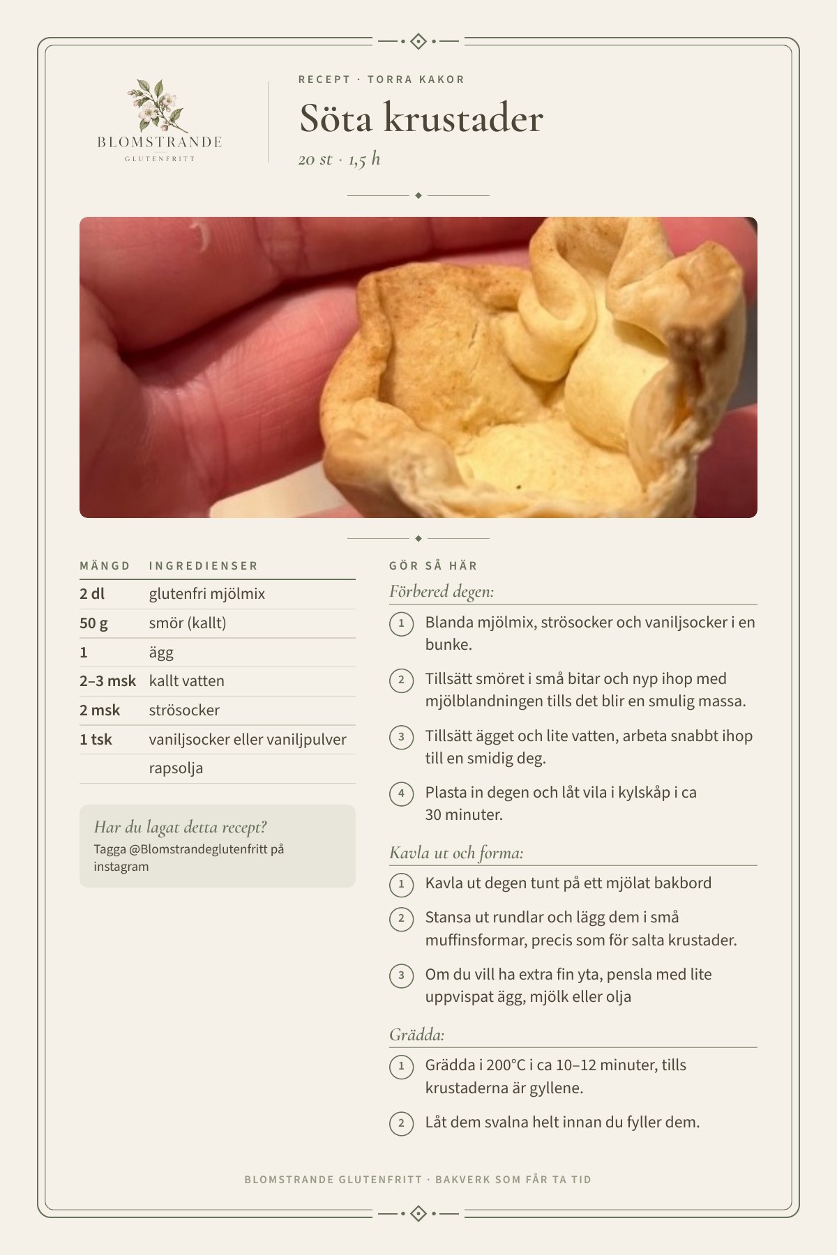Grundrecept söta krustader, recept
