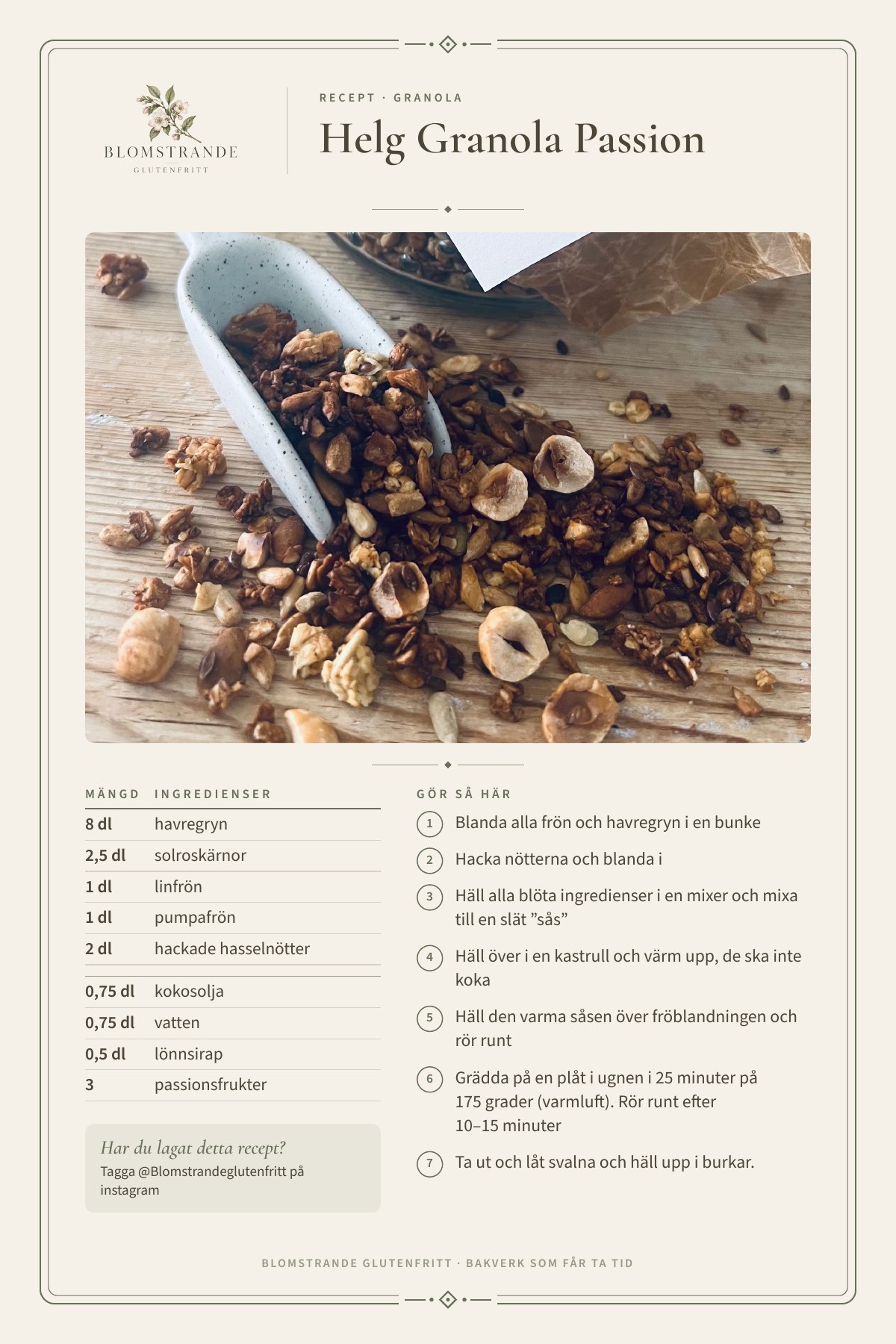 Helg Granola Passion, recept