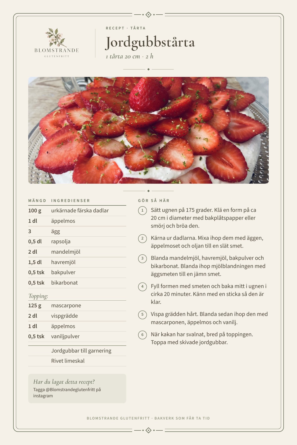 Jordgubbstårta, recept
