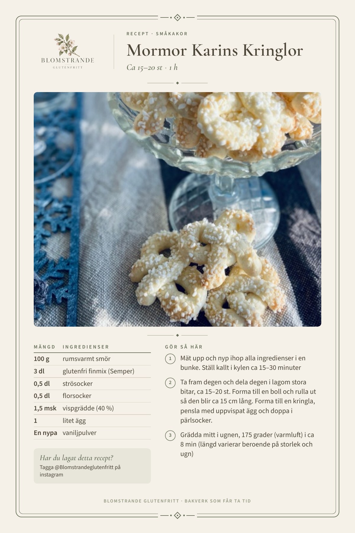 Mormor Karins Kringlor, recept