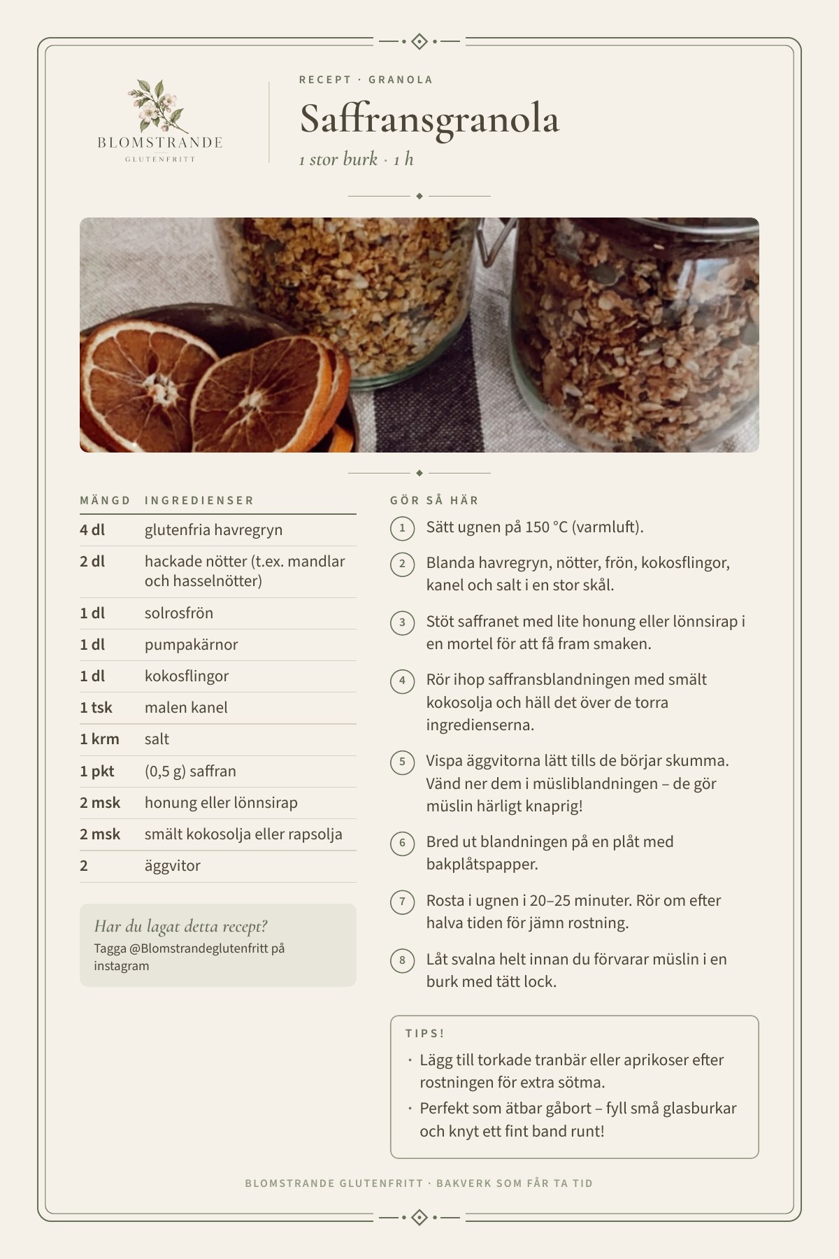 Saffransmüsli, recept