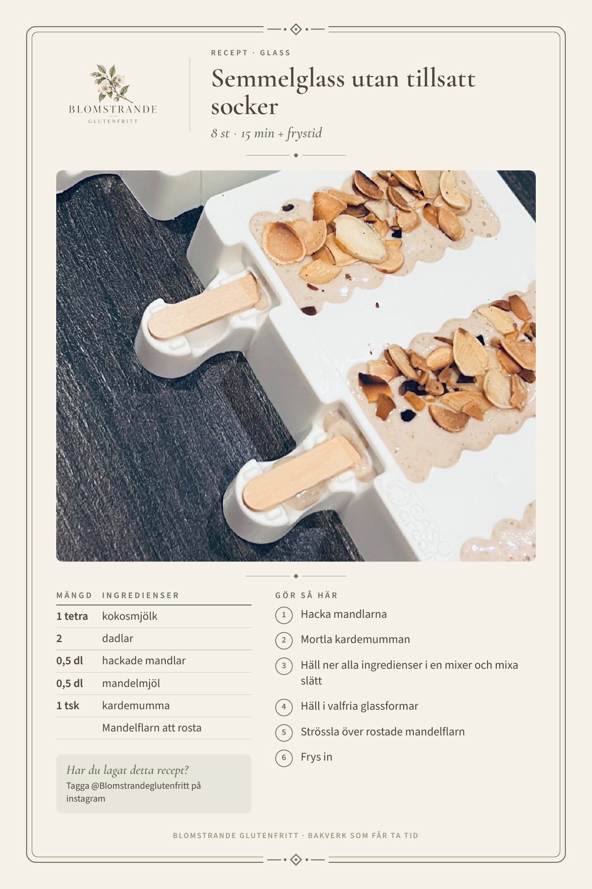 Semmelglass, recept